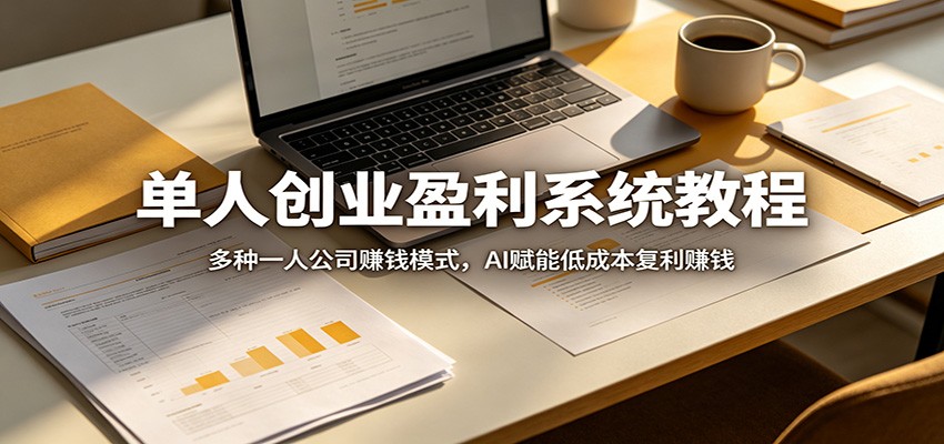 单人创业盈利系统教程：多种一人公司赚钱模式，AI赋能低成本复利赚钱-LanTi云网创