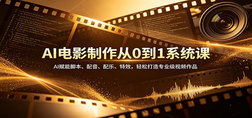 AI电影制作从0到1系统课：AI赋能脚本、配音、配乐、特效，轻松打造专业级视频作品-LanTi云网创