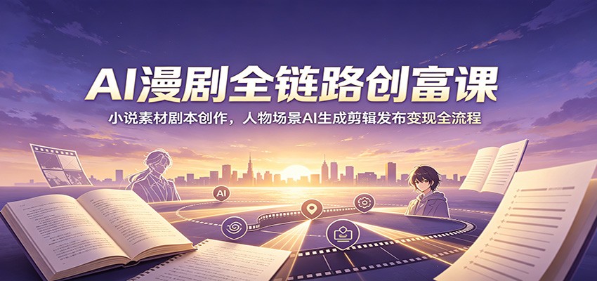 AI漫剧全链路创富课：小说素材剧本创作，人物场景AI生成剪辑发布变现全流程-LanTi云网创