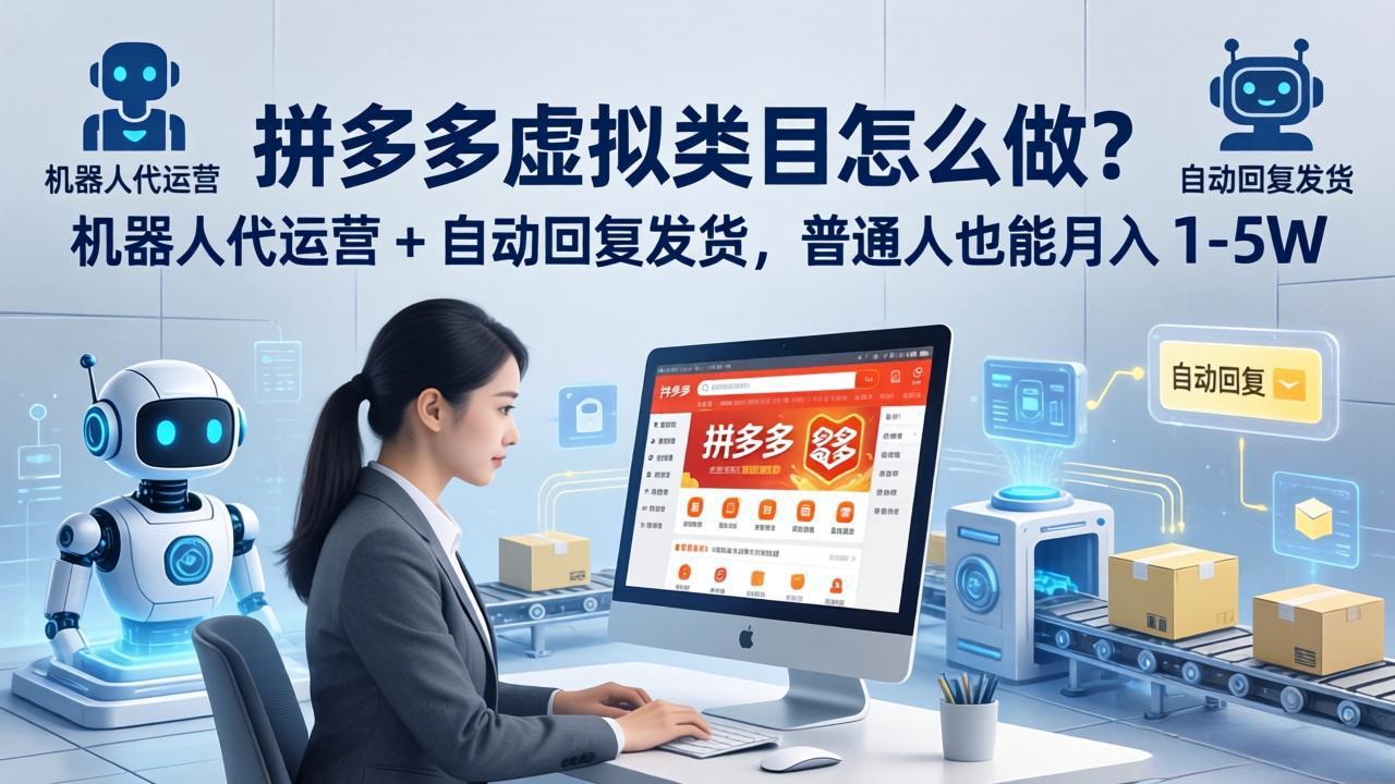 拼多多虚拟类目怎么做？机器人代运营 + 自动回复发货，普通人也能月入 1-5W-LanTi云网创