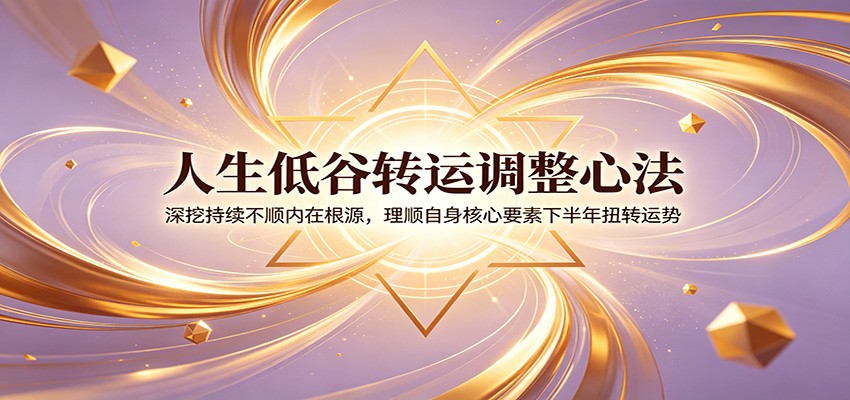 人生低谷转运调整心法:深挖持续不顺内在根源,理顺自身核心要素下半年扭转运势-LanTi云网创
