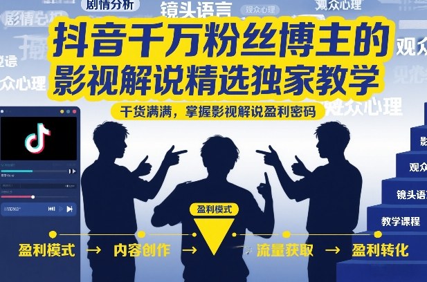 抖音千万粉丝博主的影视解说精选独家教学，干货满满，掌握影视解说盈利密码(更新)-LanTi云网创