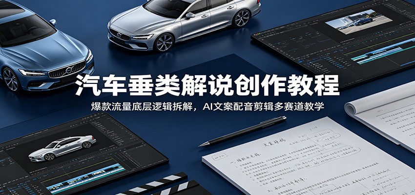 汽车垂类解说创作教程：爆款流量底层逻辑拆解，AI文案配音剪辑多赛道教学-LanTi云网创