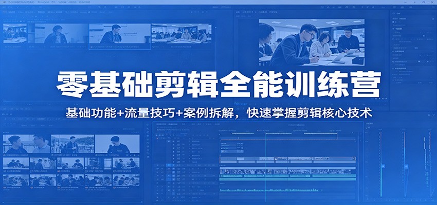 零基础剪辑全能训练营：基础功能+流量技巧+案例拆解，快速掌握剪辑核心技术-LanTi云网创