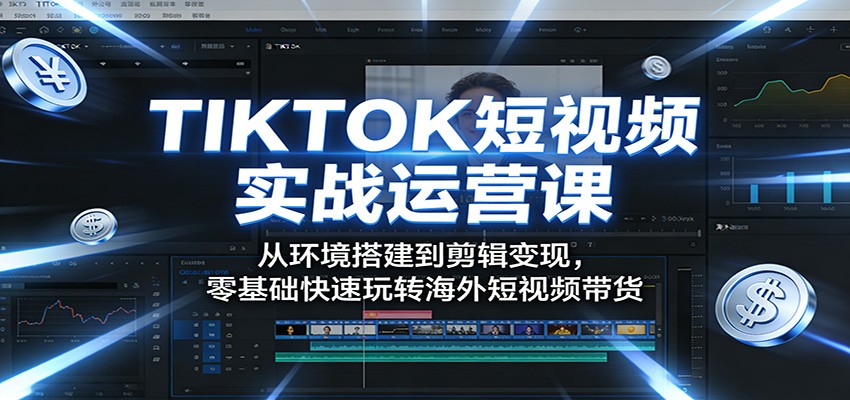 TIKTOK短视频实战运营课：从环境搭建到剪辑变现，零基础快速玩转海外短视频带货-LanTi云网创