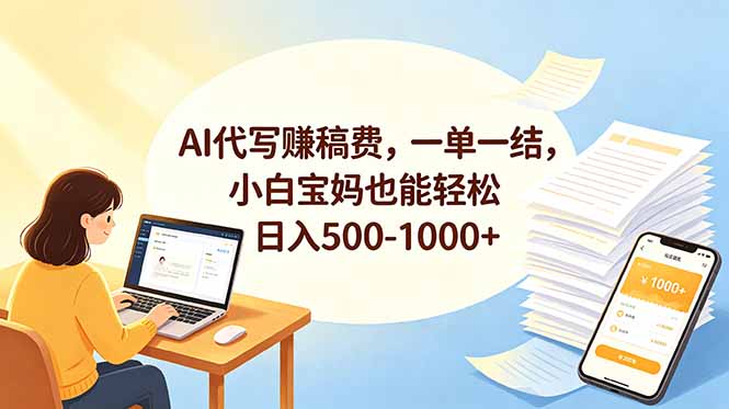 AI代写赚稿费，一单一结，小白宝妈也能轻松日入500-1000+-LanTi云网创