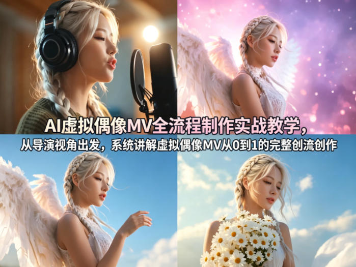 AI虚拟偶像MV全流程制作实战教学，从导演视角出发，系统讲解虚拟偶像MV从0到1的完整创作流程-LanTi云网创