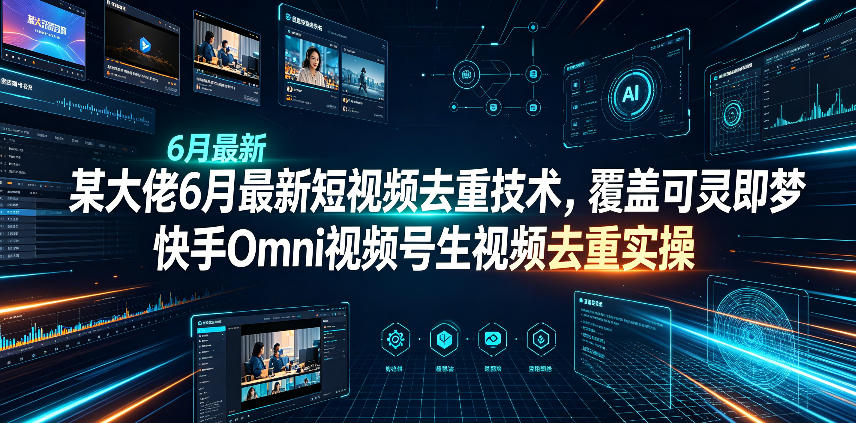 某大佬6月最新短视频去重技术，覆盖可灵即梦快手Omni视频号生视频去重实操-LanTi云网创
