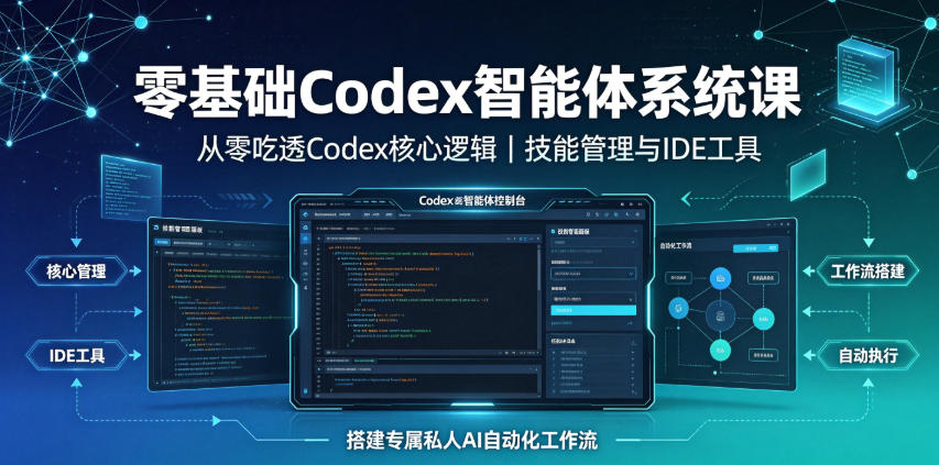 零基础Codex智能体系统课｜从零吃透Codex核心逻辑、技能管理与IDE工具，搭建专属私人AI自动化工作流-LanTi云网创