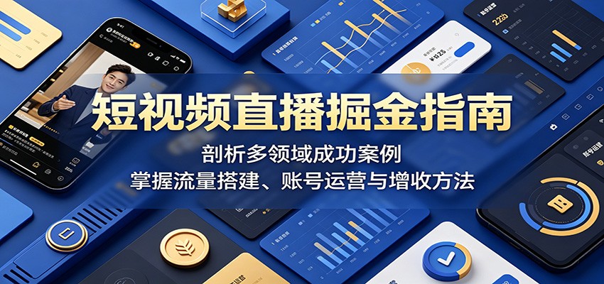 短视频直播掘金指南：剖析多领域成功案例，掌握流量搭建、账号运营与增收方法-LanTi云网创