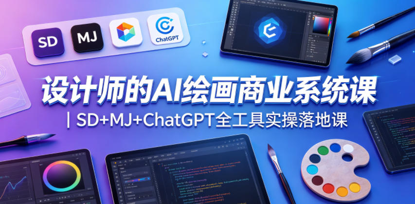 设计师的AI绘画商业系统课｜SD+MJ+ChatGPT全工具实操落地课-LanTi云网创