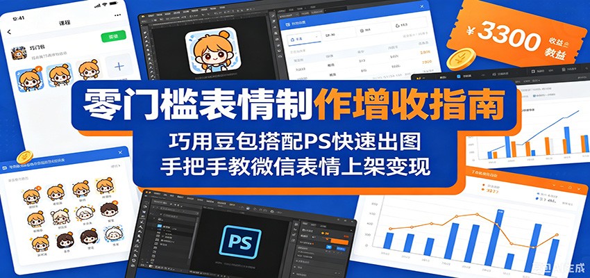 零门槛表情制作增收指南:巧用豆包搭配 PS 快速出图,手把手教微信表情上架变现-LanTi云网创