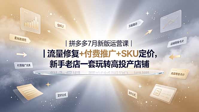 2026拼多多掘金运营私教大课-7月，流量推广定价申诉全覆盖，一套打法稳定店铺长期出单-LanTi云网创