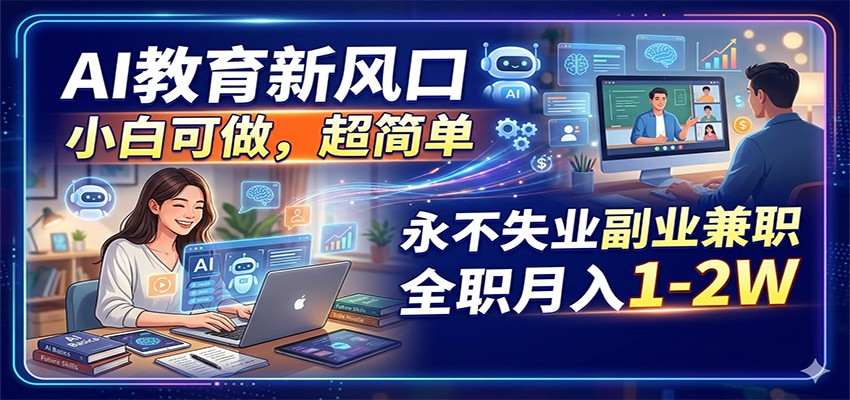 AI教育新风口,小白可做,超简单,永不失业副业兼职 全职月入1-2W-LanTi云网创