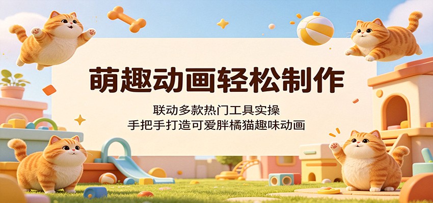 萌趣动画轻松制作，联动多款热门工具实操，手把手打造可爱胖橘猫趣味动画-LanTi云网创