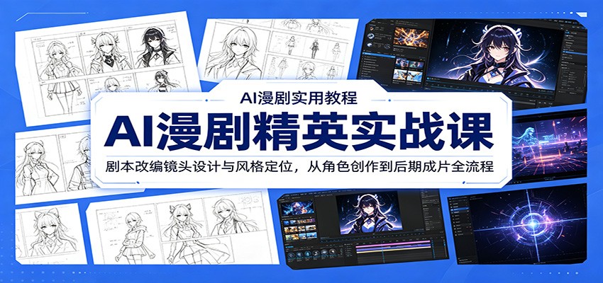 AI漫剧精英实战课：剧本改编镜头设计与风格定位，从角色创作到后期成片全流程-LanTi云网创