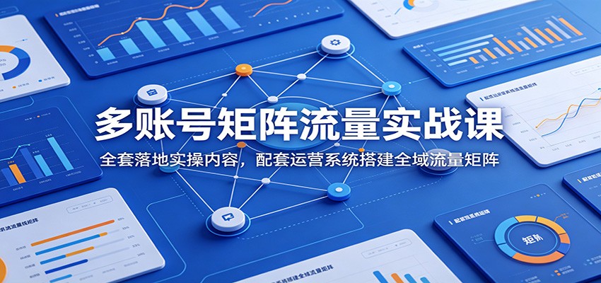 多账号矩阵流量实战课：全套落地实操内容，配套运营系统搭建全域流量矩阵-LanTi云网创
