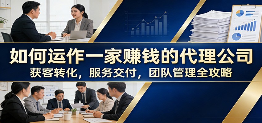 如何运作一家赚钱的代理公司：获客转化，服务交付，团队管理全攻略-LanTi云网创