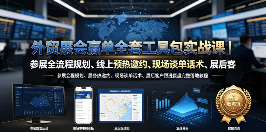 外贸展会赢单全套工具包实战课｜参展全流程规划、线上预热邀约、现场谈单话术、展后客户跟进复盘完整落地教程-LanTi云网创