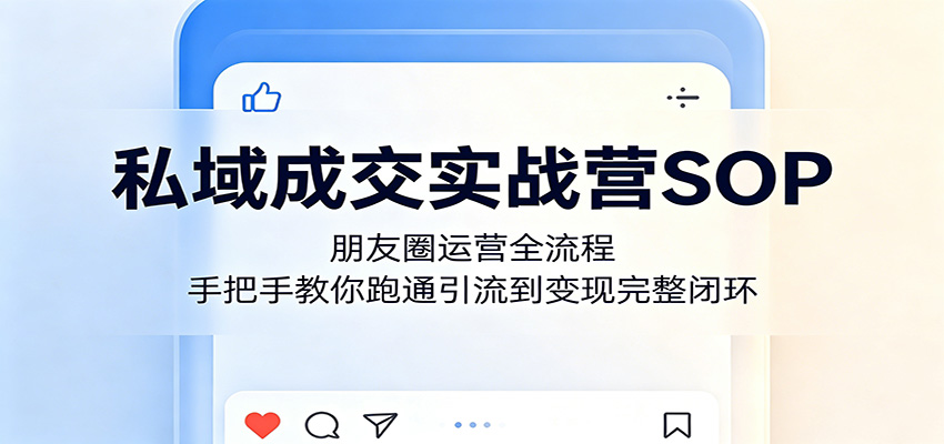 私域成交实战营SOP:朋友圈运营全流程,手把手教你跑通引流到变现完整闭环-LanTi云网创