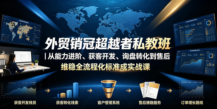外贸销冠超越者私教班｜从能力进阶、获客开发、询盘转化到售后维稳全流程标准化成交实战课-LanTi云网创