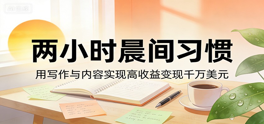 付费文章:两小时晨间习惯,用写作与内容实现高收益变现千万美元-LanTi云网创