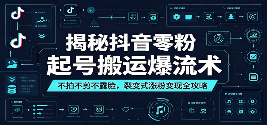 揭秘抖音零粉起号搬运爆流术:不拍不剪不露脸,裂变式涨粉变现全攻略-LanTi云网创