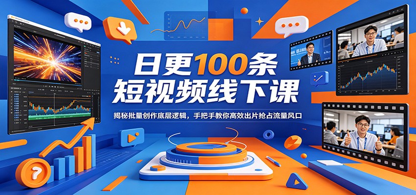 日更100条短视频线下课:揭秘批量创作底层逻辑,手把手教你高效出片抢占流量风口-LanTi云网创