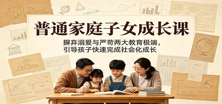 普通家庭子女成长课：摒弃溺爱与严苛两大教育极端，引导孩子快速完成社会化成长-LanTi云网创