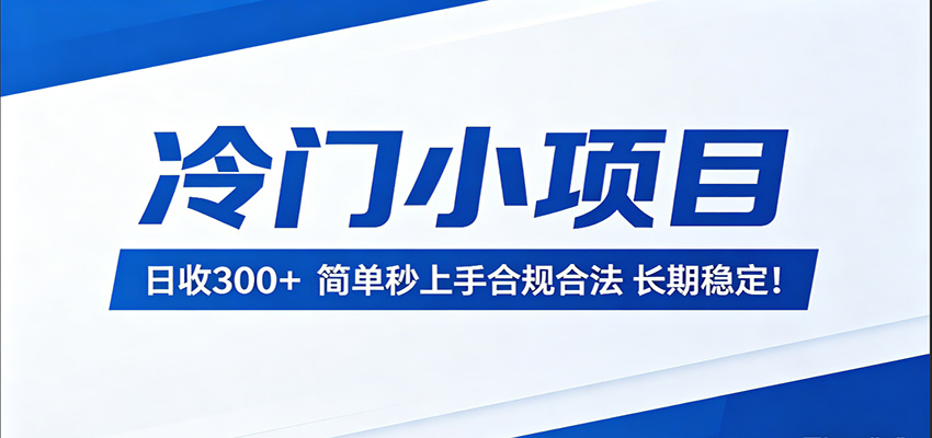冷门小项目，日收300＋，简单秒上手合规合法，长期稳定！-LanTi云网创