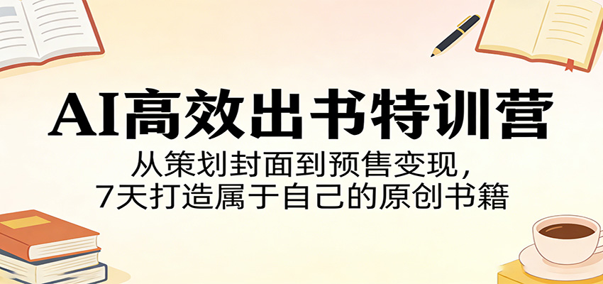 AI高效出书特训营：从策划封面到预售变现，7天打造属于自己的原创书籍-LanTi云网创