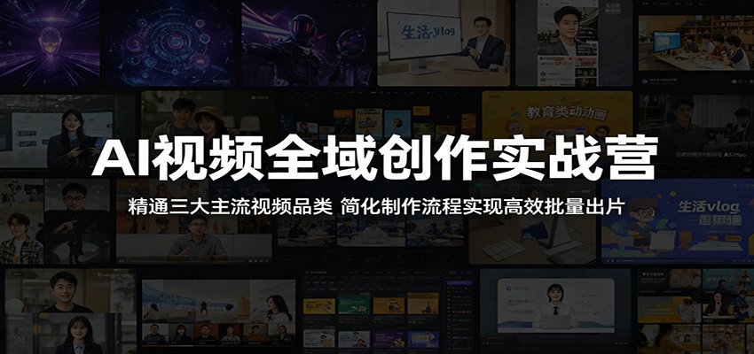 AI视频全域创作实战营：精通三大主流视频品类，简化制作流程实现高效批量出片-LanTi云网创