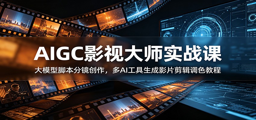 AIGC影视大师实战课：大模型脚本分镜创作，多AI工具生成影片剪辑调色教程-LanTi云网创