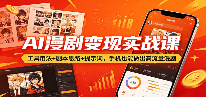 AI漫剧变现实战课：工具用法+剧本思路+提示词，手机也能做出高流量漫剧-LanTi云网创