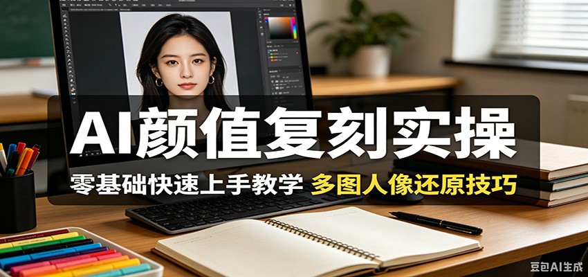 AI颜值复刻实操，零基础快速上手教学，多图人像还原技巧-LanTi云网创