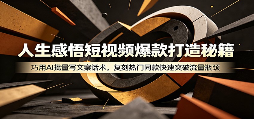 人生感悟短视频爆款打造秘籍：巧用A 批量写文案话术，复刻热门同款快速突破流量瓶颈-LanTi云网创
