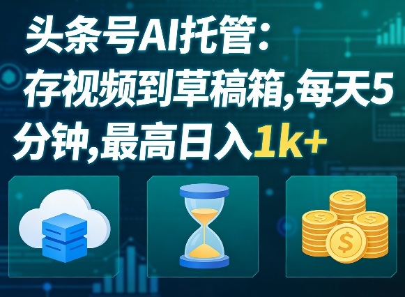头条号AI托管，我存视频到你草稿箱，每天5分钟，最高日入1k+【揭秘】-LanTi云网创