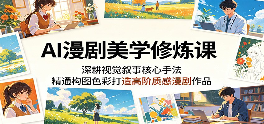 AI漫剧美学修炼课：深耕视觉叙事核心手法，精通构图色彩打造高阶质感漫剧作品-LanTi云网创