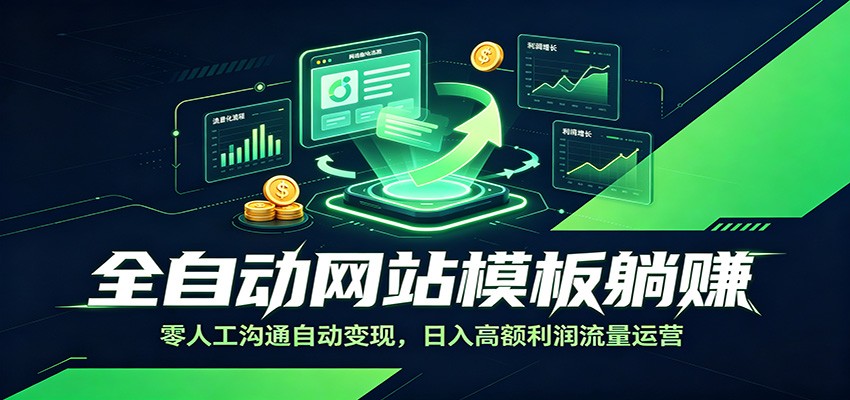 全自动网站模板躺赚：零人工沟通自动变现，日入高额利润流量运营-LanTi云网创