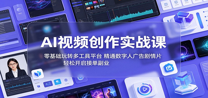 AI视频创作实战课：零基础玩转多工具平台，精通数字人广告、剧情片，轻松开启接单副业-LanTi云网创