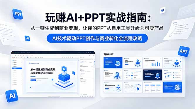玩赚AI+PPT实战指南-更新5月13：从一键生成到商业变现，让你的PPT从自用工具升级为可卖产品-LanTi云网创
