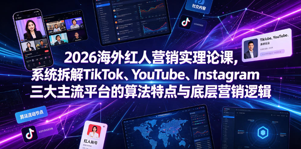 2026海外红人营销实理论课，系统拆解TikTok、YouTube、Instagram三大主流平台的算法特点与底层营销逻辑-LanTi云网创