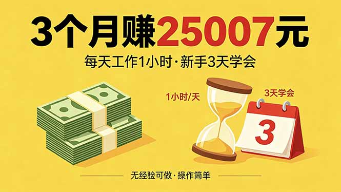 3个月赚钱25007元，每天工作1个小时，新手3天全部学会！-LanTi云网创