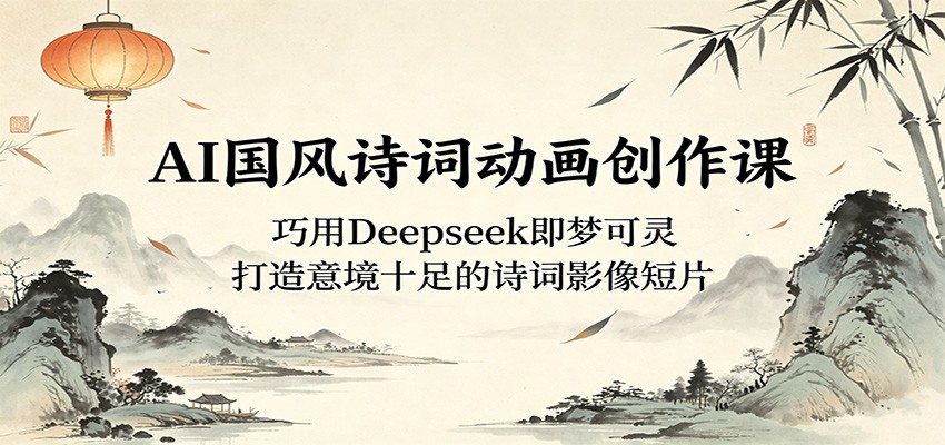 AI国风诗词动画创作课：巧用Deepseek即梦可灵，打造意境十足的诗词影像短片-LanTi云网创