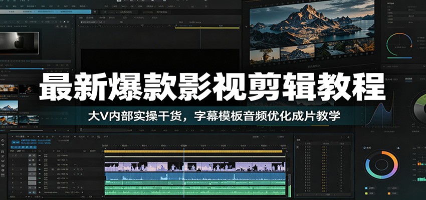 最新爆款影视剪辑教程：大V内部实操干货，字幕模板音频优化成片教学-LanTi云网创