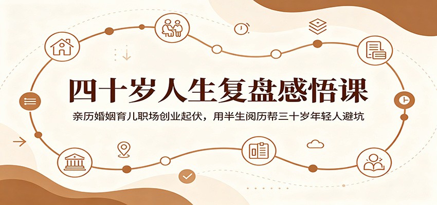 四十岁人生复盘感悟课:亲历婚姻育儿职场创业起伏,用半生阅历帮三十岁年轻人避坑-LanTi云网创