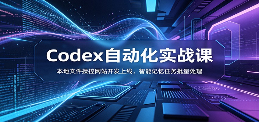 Codex自动化实战课：本地文件操控网站开发上线，智能记忆任务批量处理-LanTi云网创