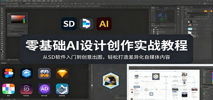 零基础AI设计创作实战教程：从SD软件入门到创意出图，轻松打造差异化自媒体内容-LanTi云网创