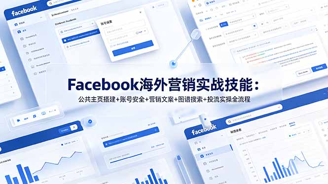 Facebook海外营销实战技能：公共主页搭建+账号安全+营销文案+图谱搜索+投流实操全流程-LanTi云网创