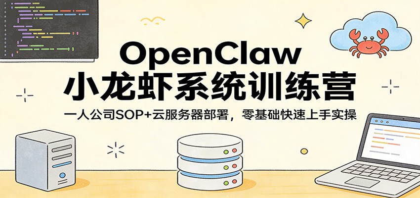 OpenClaw小龙虾系统训练营：一人公司SOP，云服务器部署，零基础快速上手实操-LanTi云网创